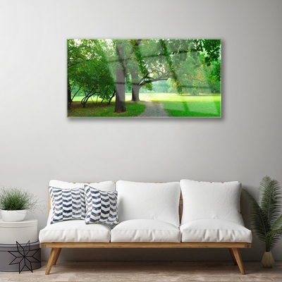 Glasbild aus Plexiglas® Fußpfad Bäume Natur