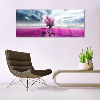 Glasbild aus Plexiglas® Wiese Baum Natur