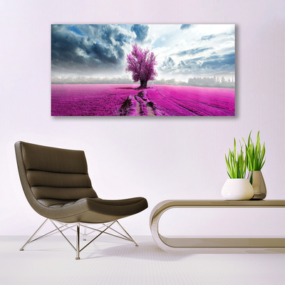 Glasbild aus Plexiglas® Wiese Baum Natur