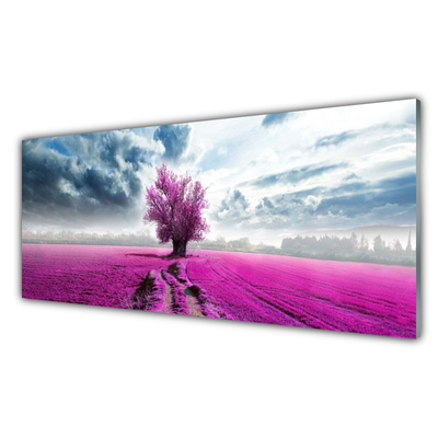 Glasbild aus Plexiglas® Wiese Baum Natur