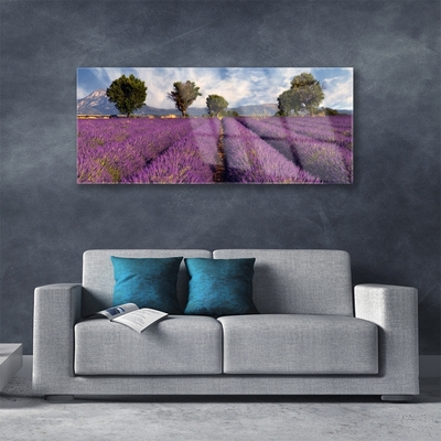Glasbild aus Plexiglas® Wiese Bäume Natur