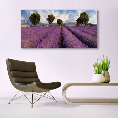 Glasbild aus Plexiglas® Wiese Bäume Natur