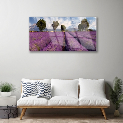 Glasbild aus Plexiglas® Wiese Bäume Natur