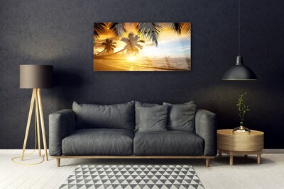 Glasbild aus Plexiglas® Strand Palmen Meer Landschaft