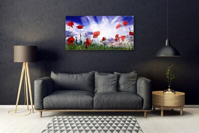 Glasbild aus Plexiglas® Mohnblumen Natur