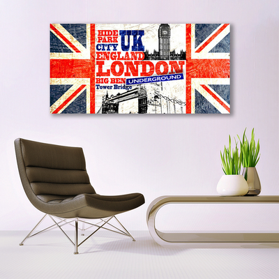 Glasbild aus Plexiglas® London Flagge Kunst