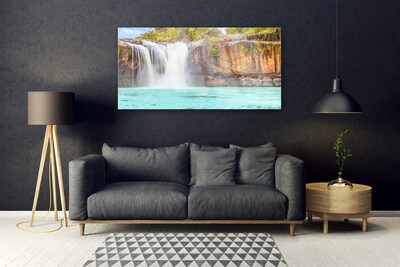 Glasbild aus Plexiglas® Wasserfall See Landschaft