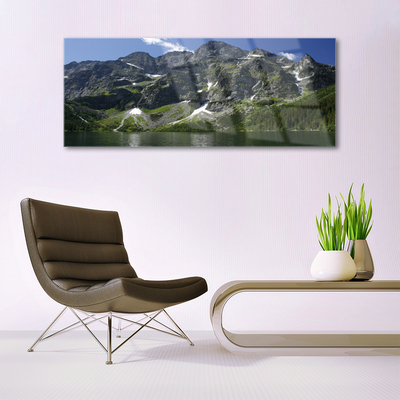 Glasbild aus Plexiglas® Gebirge See Wald Landschaft