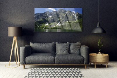 Glasbild aus Plexiglas® Gebirge See Wald Landschaft