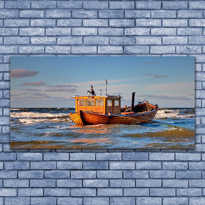 Glasbild aus Plexiglas® Boot Meer Landschaft