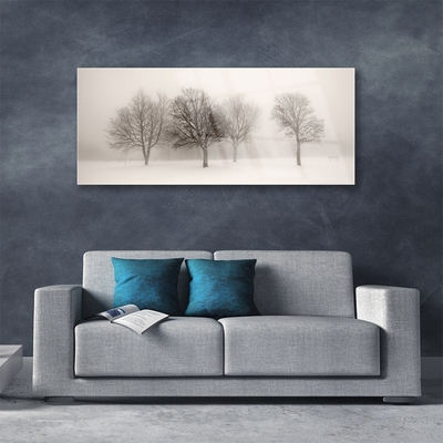 Glasbild aus Plexiglas® Schnee Bäume Landschaft