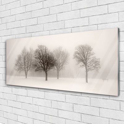 Glasbild aus Plexiglas® Schnee Bäume Landschaft