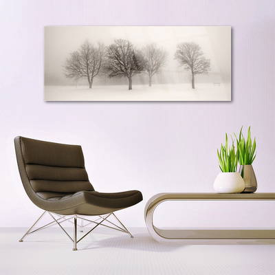 Glasbild aus Plexiglas® Schnee Bäume Landschaft