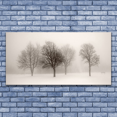 Glasbild aus Plexiglas® Schnee Bäume Landschaft