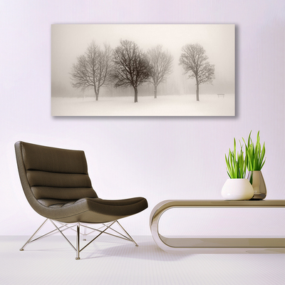 Glasbild aus Plexiglas® Schnee Bäume Landschaft