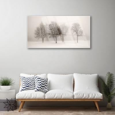 Glasbild aus Plexiglas® Schnee Bäume Landschaft