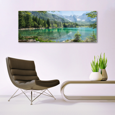 Glasbild aus Plexiglas® Gebirge See Wald Natur