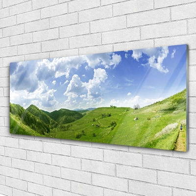 Glasbild aus Plexiglas® Gebirge Wiese Natur