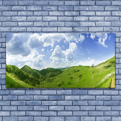 Glasbild aus Plexiglas® Gebirge Wiese Natur