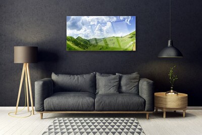 Glasbild aus Plexiglas® Gebirge Wiese Natur