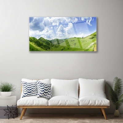 Glasbild aus Plexiglas® Gebirge Wiese Natur