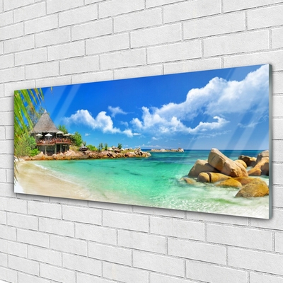 Glasbild aus Plexiglas® Strand Meer Steine Landschaft