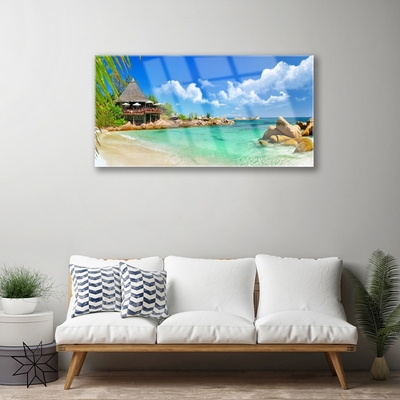 Glasbild aus Plexiglas® Strand Meer Steine Landschaft