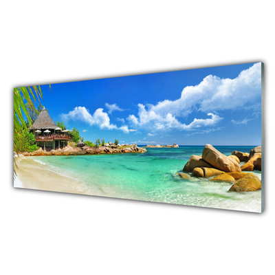 Glasbild aus Plexiglas® Strand Meer Steine Landschaft