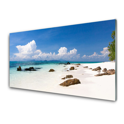 Glasbild aus Plexiglas® Strand Steine Landschaft