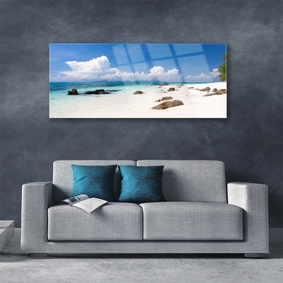 Glasbild aus Plexiglas® Strand Steine Landschaft