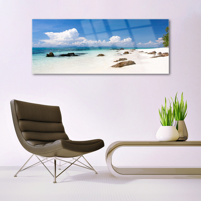 Glasbild aus Plexiglas® Strand Steine Landschaft