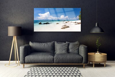 Glasbild aus Plexiglas® Strand Steine Landschaft