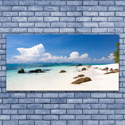 Glasbild aus Plexiglas® Strand Steine Landschaft