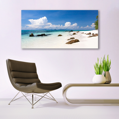 Glasbild aus Plexiglas® Strand Steine Landschaft