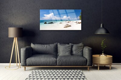 Glasbild aus Plexiglas® Strand Steine Landschaft