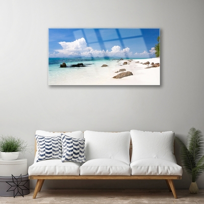 Glasbild aus Plexiglas® Strand Steine Landschaft