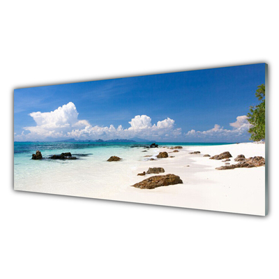 Glasbild aus Plexiglas® Strand Steine Landschaft