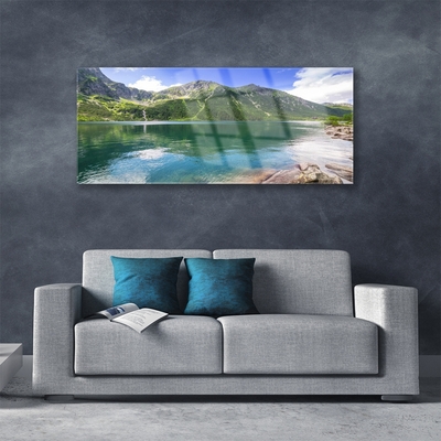 Glasbild aus Plexiglas® Gebirge See Landschaft