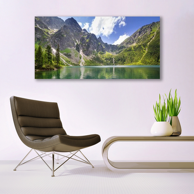 Glasbild aus Plexiglas® Gebirge See Landschaft