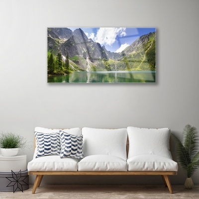 Glasbild aus Plexiglas® Gebirge See Landschaft