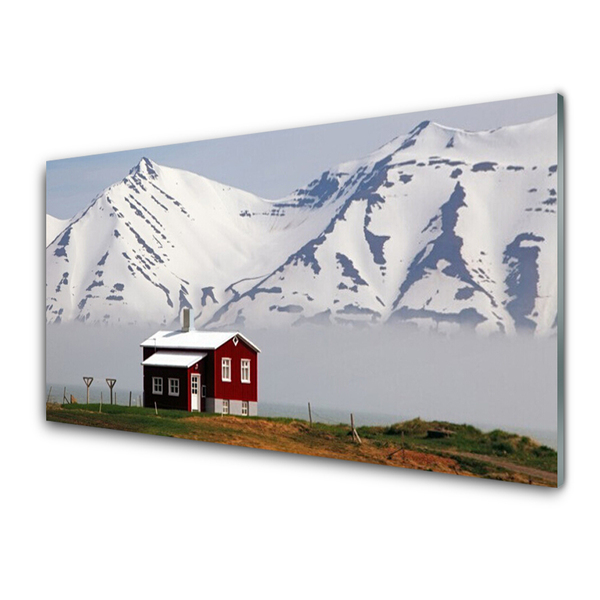 Glasbild aus Plexiglas® Gebirge Haus Landschaft