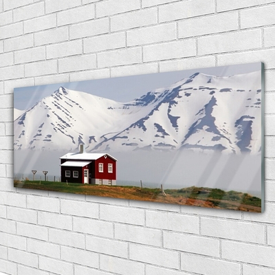 Glasbild aus Plexiglas® Gebirge Haus Landschaft