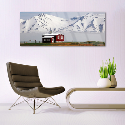 Glasbild aus Plexiglas® Gebirge Haus Landschaft