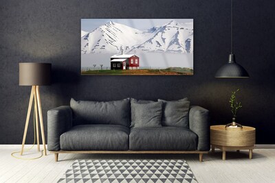 Glasbild aus Plexiglas® Gebirge Haus Landschaft