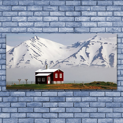 Glasbild aus Plexiglas® Gebirge Haus Landschaft