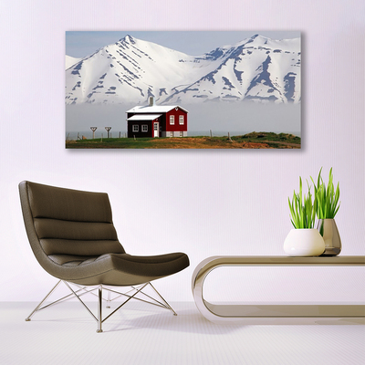 Glasbild aus Plexiglas® Gebirge Haus Landschaft