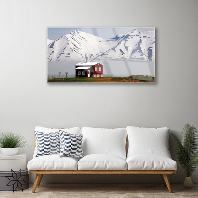 Glasbild aus Plexiglas® Gebirge Haus Landschaft