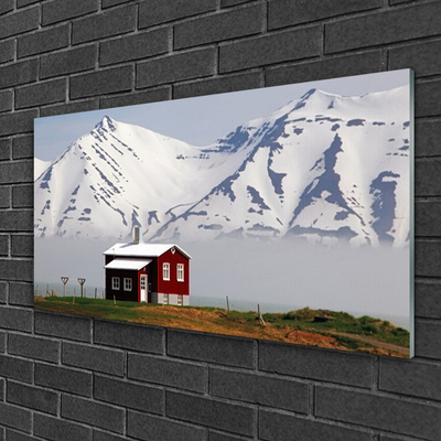 Glasbild aus Plexiglas® Gebirge Haus Landschaft