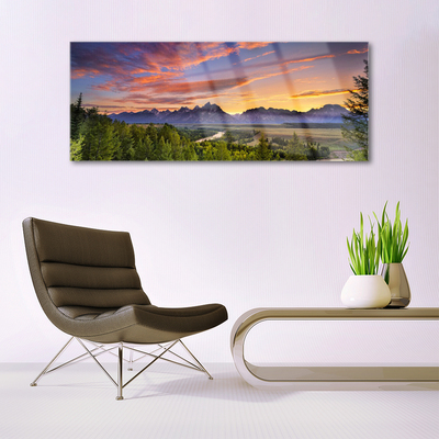 Glasbild aus Plexiglas® Gebirge Wald Natur