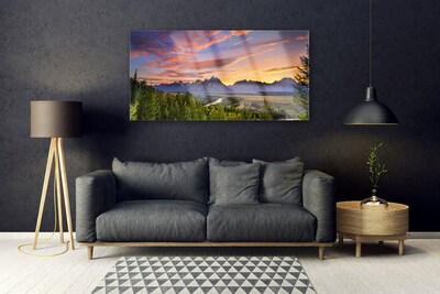 Glasbild aus Plexiglas® Gebirge Wald Natur